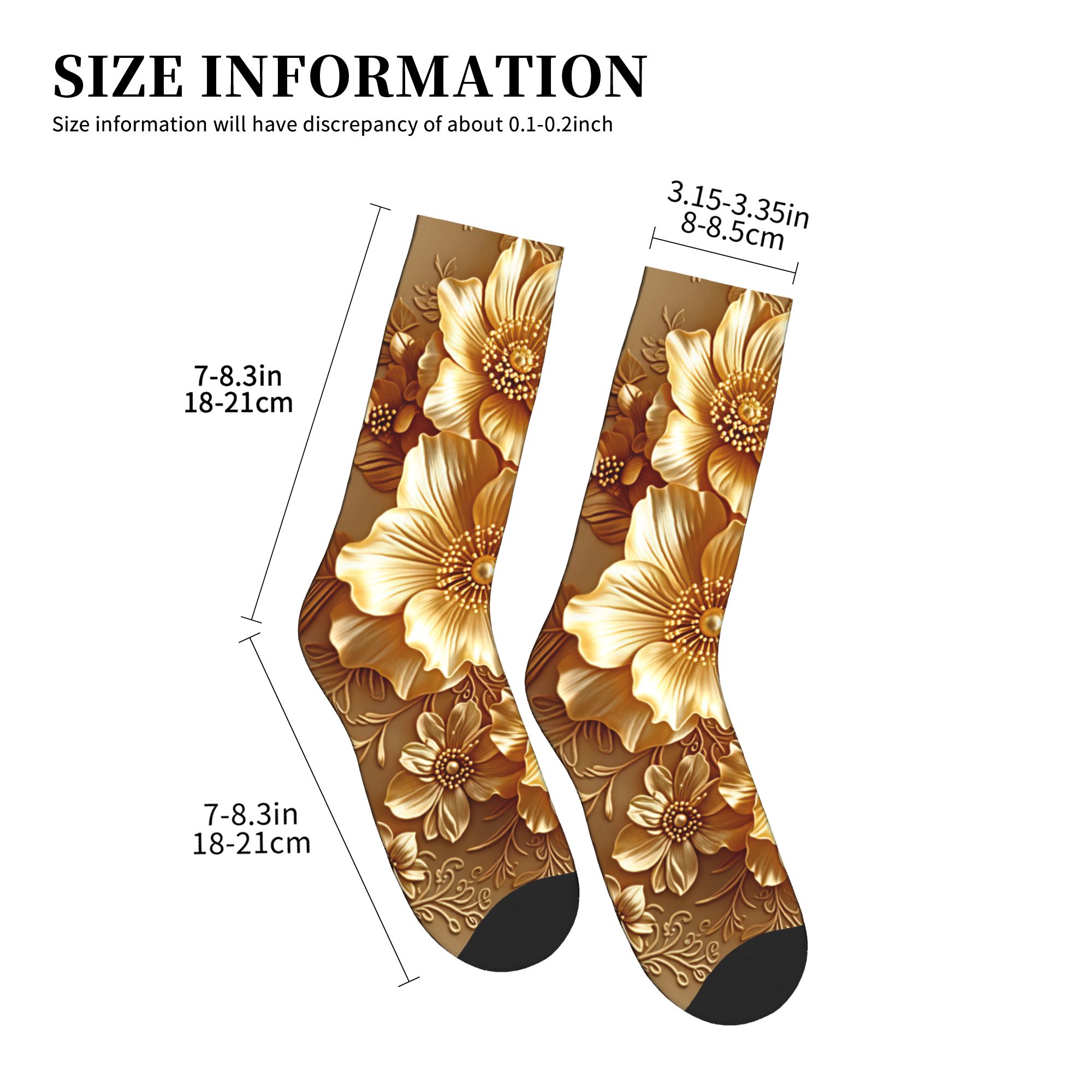 3D Embossed Golden Floral Seam - đánh giá và giá Dress Sock Men