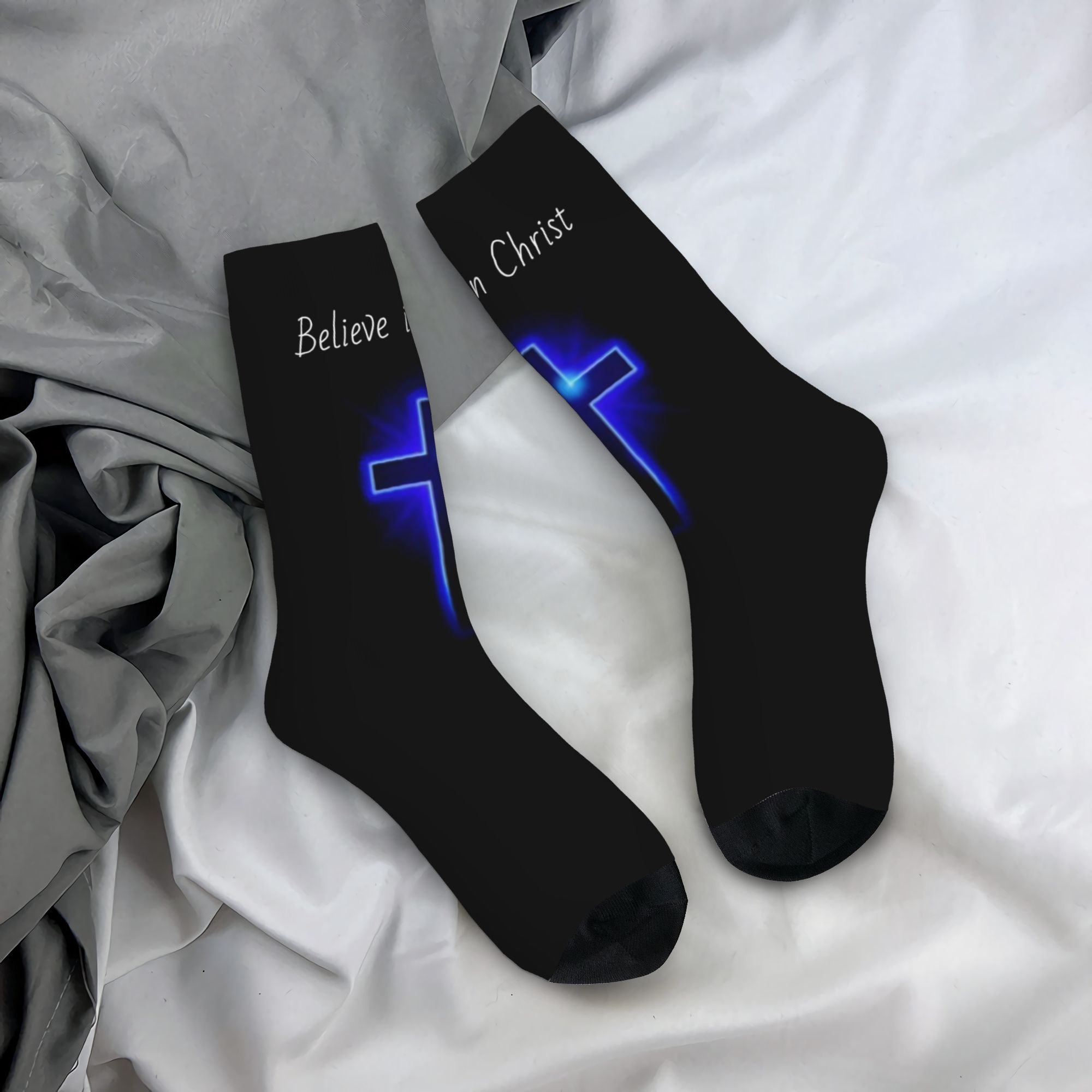 Custom Believe Jesus Christ Me - đánh giá và giá Dress Sock Men
